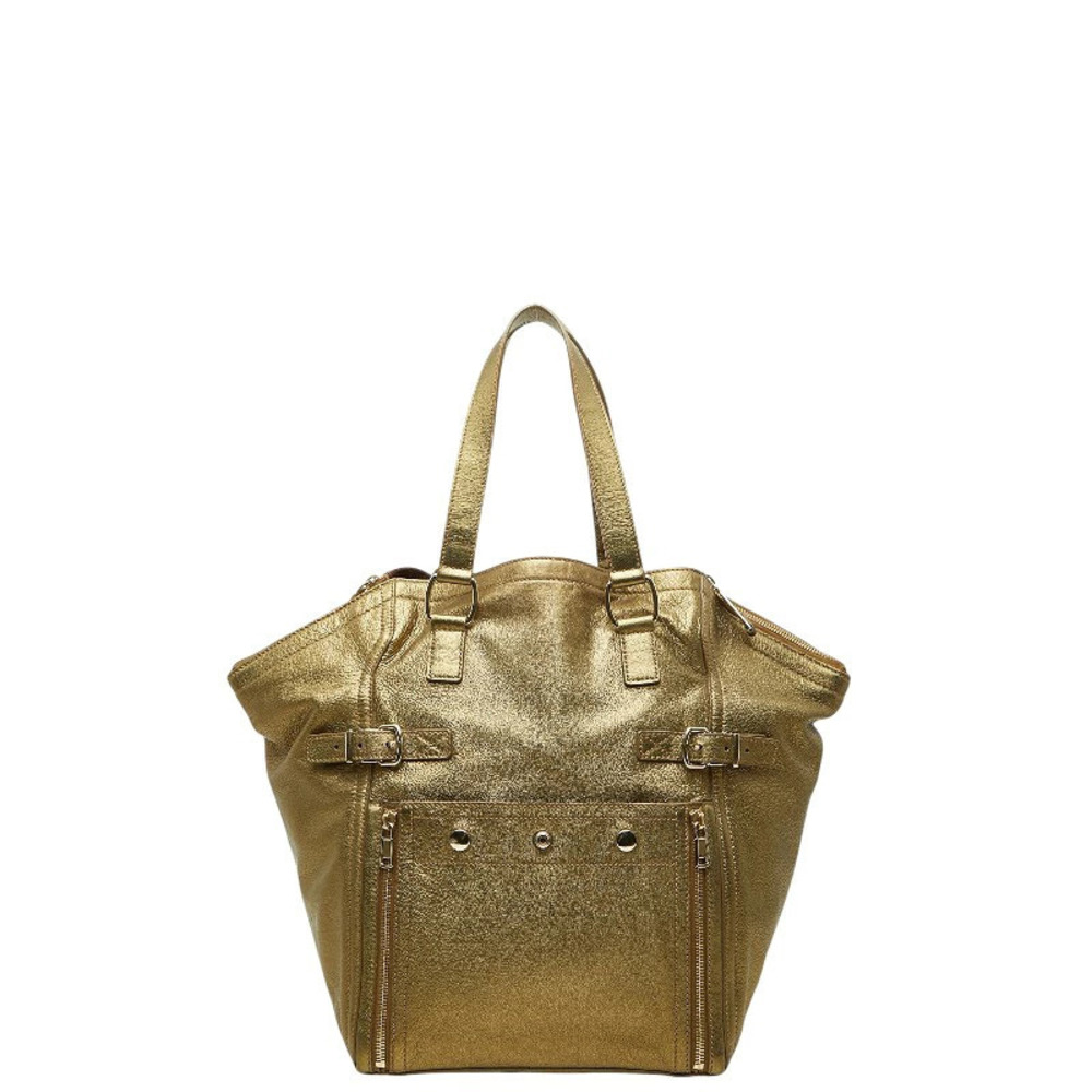 Saint Laurent Rive Gauche Downtown Tote Bag Gold Leather